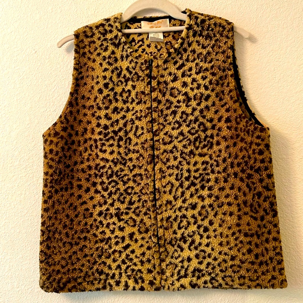 Tally Ho VINTAGE Leopard print Vest Sz S